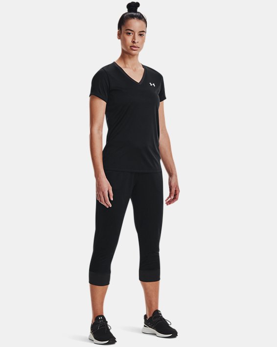 Women's UA Velocity V-Neck Short Sleeve, Black, pdpMainDesktop image number 2